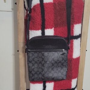 Coach Black and Gray Men's Messenger Bag